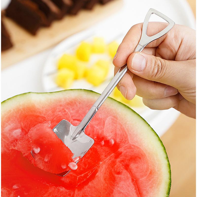 2PCS Stainless Steel Watermelon Spoon Cutlery Set Retro Iron Shovel Ice Cream Spoon Creative Spoon Tea-spoon Fashion Tableware