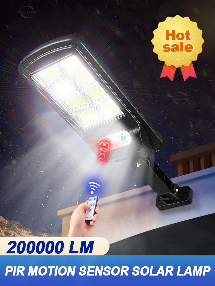 Powerful Solar Lamp Outdoor Lights Smart Sensor Lantern Solar Wall Light Waterproof Sunlight Remote Control Solar Light
