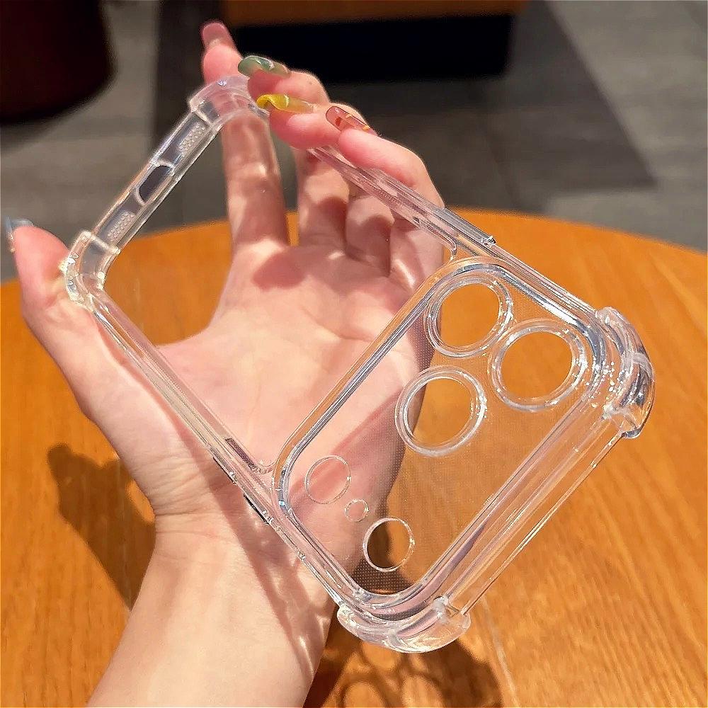 Shockproof Silicone Clear Phone Case For iPhone 17Air 15 16e 13 11 12 14 Pro Mini Lens Protection Back Case For iPhone 17Pro Max XS MAX X XR 14Puls 8