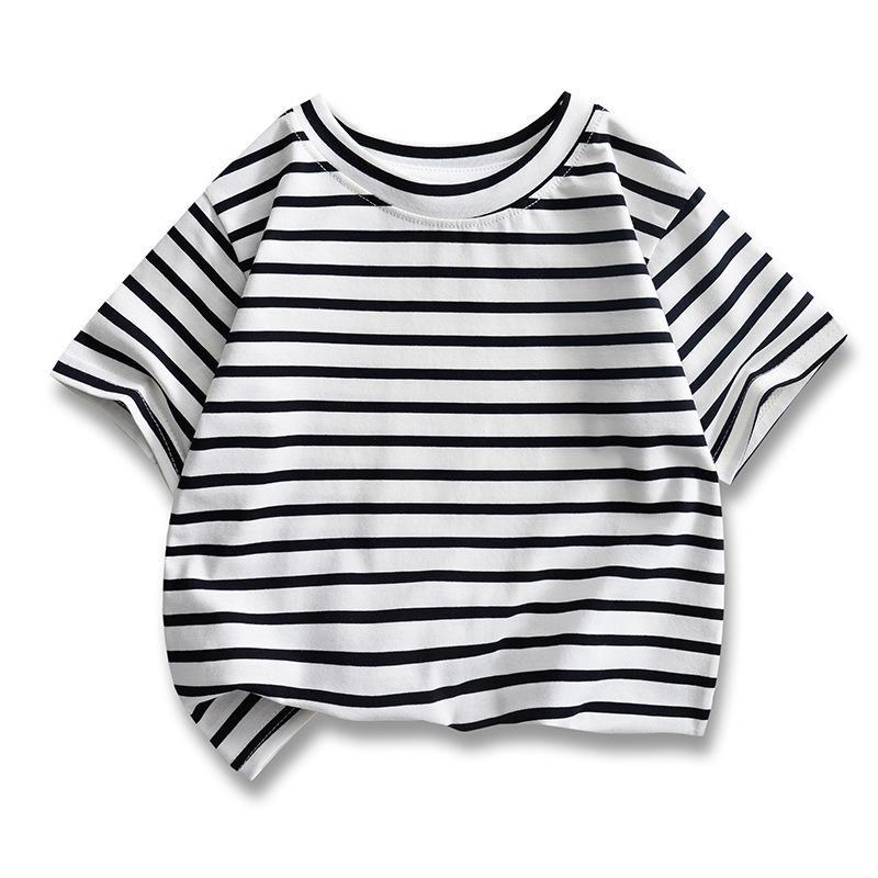 Baby Boys T-shirt Infant Boys Girls Short Sleeve Tops Round Neck Cotton Childrens T-Shirt Children's Clothes Summer