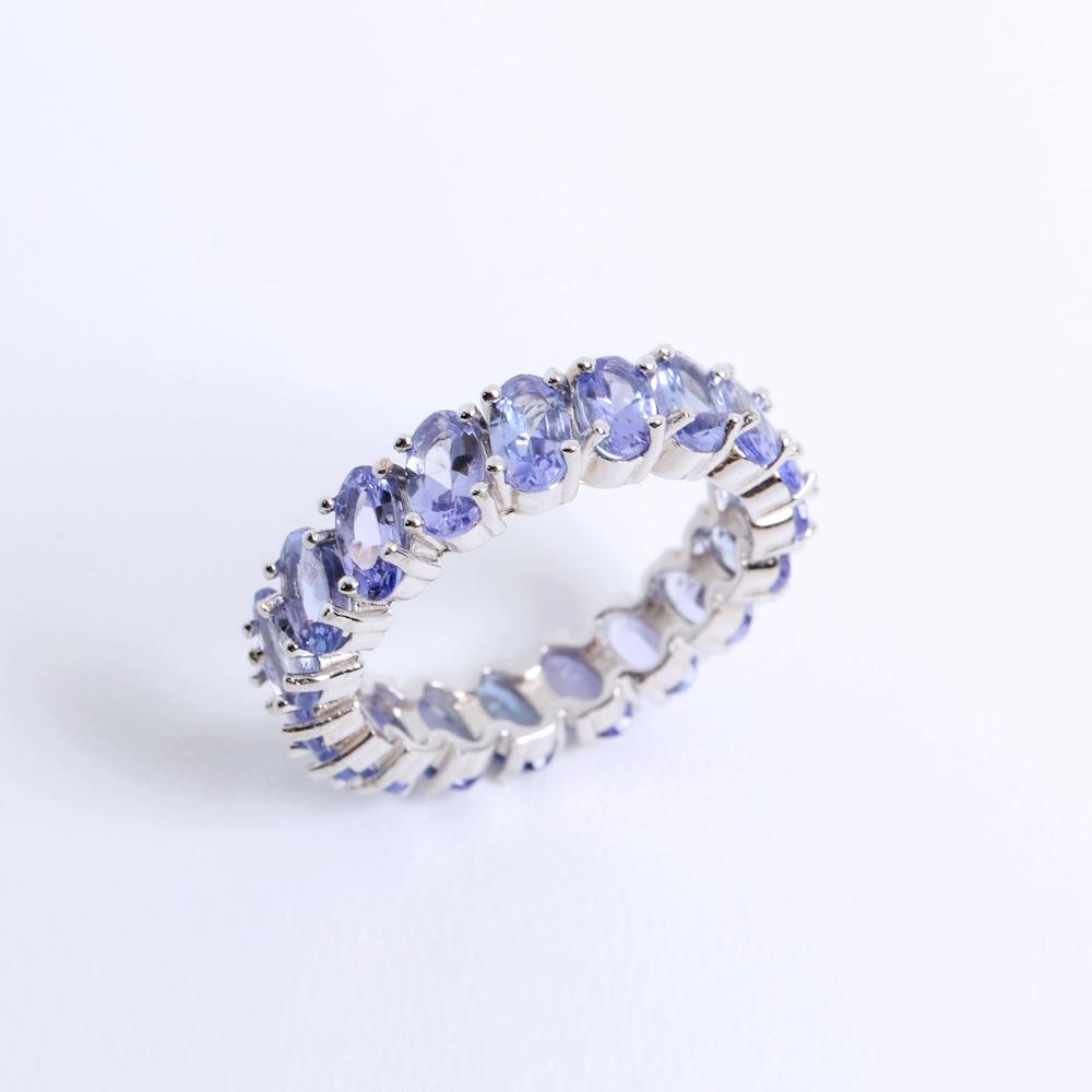 925 Sterling Silver Light Luxury Natural Tanzanite Gemstone Ring for Women Fine Jewelry Celebration & Party Engagement Gift