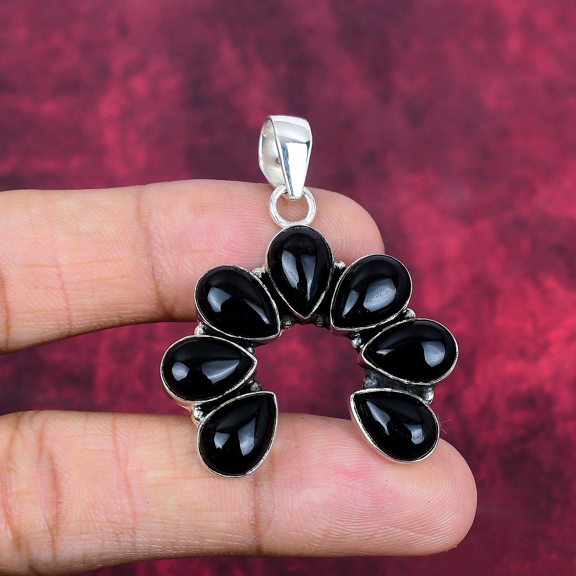 Black Onyx Jewelry, 925 Solid Sterling Silver Pendant Handmade Gemstone Jewelry, Gifts For Wife Brand New Pendant