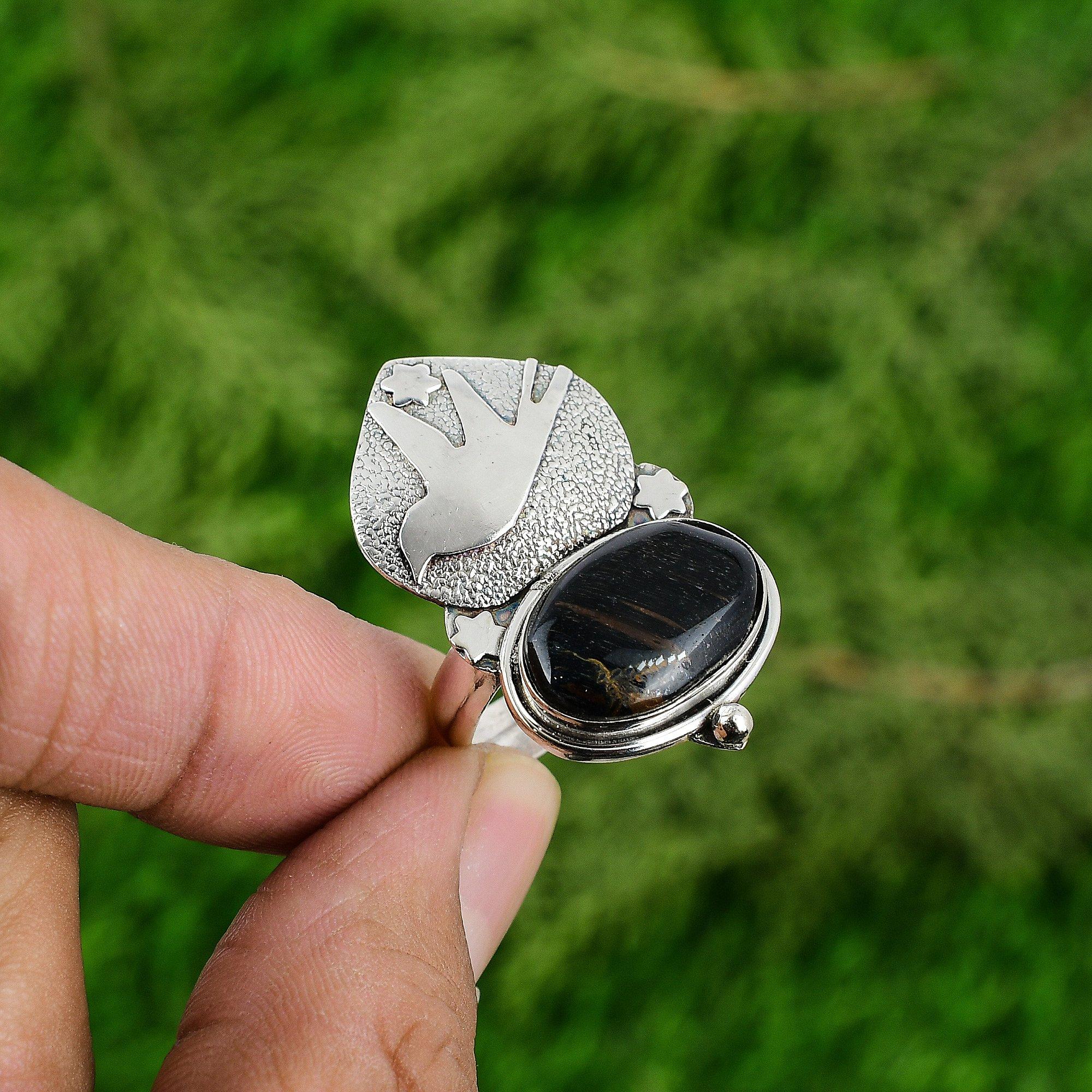 Anniversary Gift For Her Natural Nellite Promise Bird Adjustable Ring 925 Silver