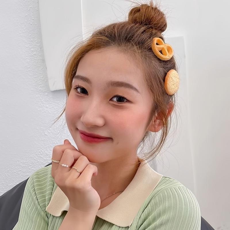 Cartoon Cookie Hair Clip Hairpins Cute Cookie Fun Quirky Side Clip Bangs Clip Student Girl Heart Hair Accessories
