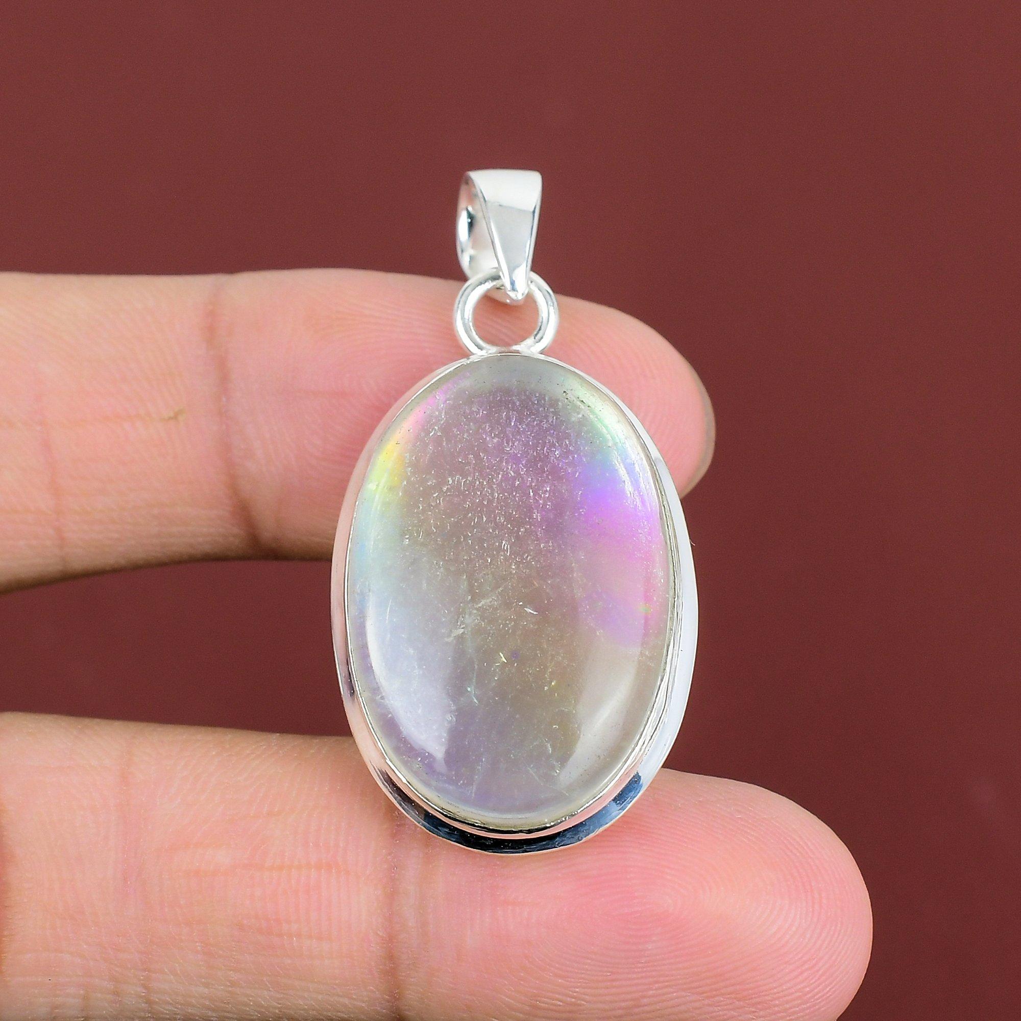 Rainbow Mystic Opal Pendant Handmade Jewelry Real Gemstone Pendant 925 Sterling Silver Pendant Antique Jewelry Stylish Pendant Gifts For Him