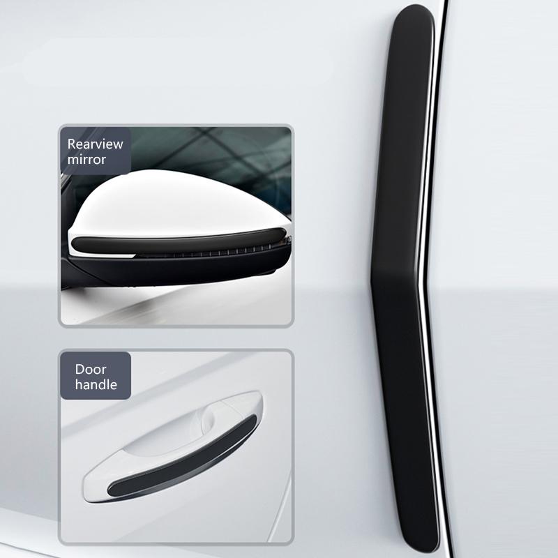 4PCS Extended Car Door Bumper Strip Black Body Protector Anti-scratch & Anti-scuff Protective Strip Body Decoration Strip