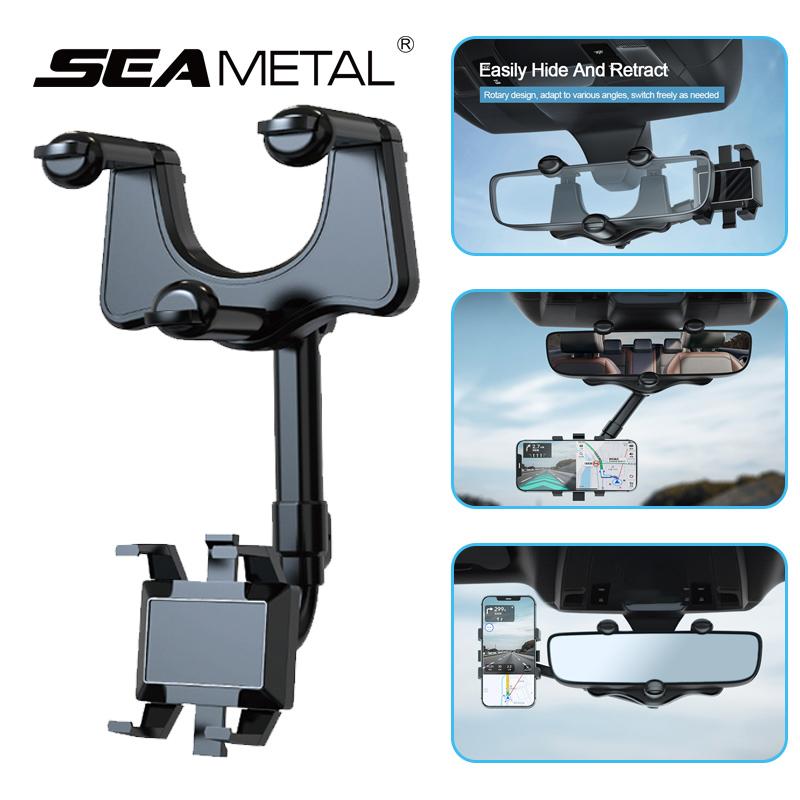 SEAMETAL Rearview Mirror Phone Holder for Car Mount Phone and GPS Holder