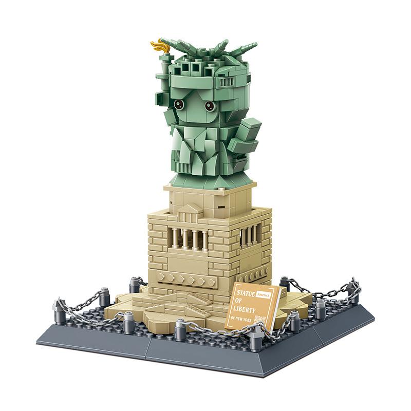 WANGE Cute Statue of Liberty New York America Building MOC Toy Educational Building Block Kit Children's Gift No.3210