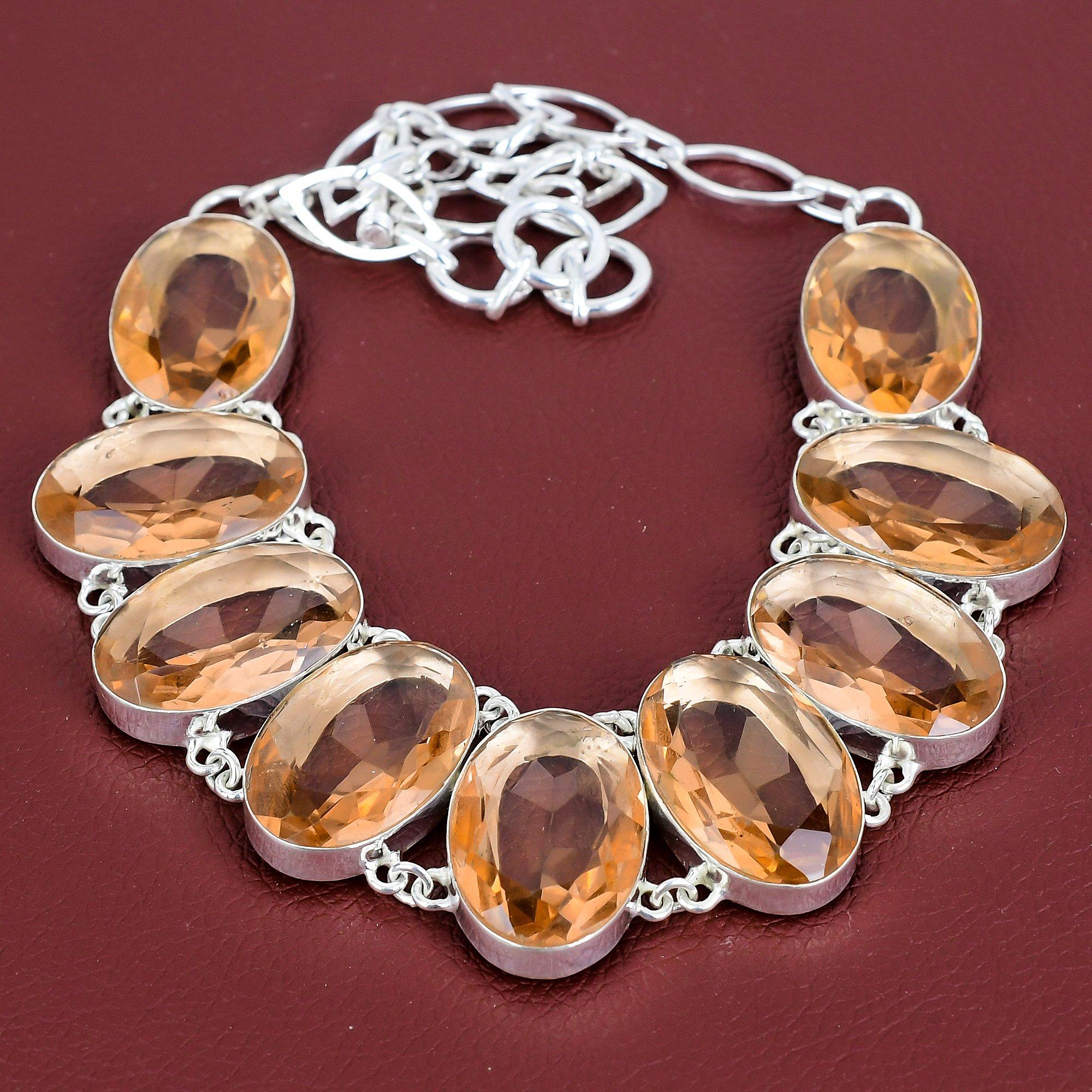 Faceted morganite necklace natural gemstone jewelry 925 sterling silver necklace handmade adjustable chain necklace silver jewelry for gifts