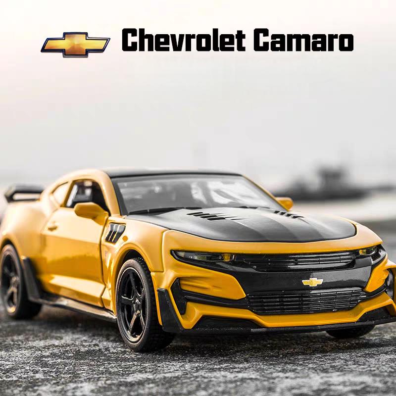 Chevrolet Camaro Supercar Simulation Diecast & Toy Vehicles Sounds & Light Pull Back Car 1:32 Alloy Model Gifts For Children