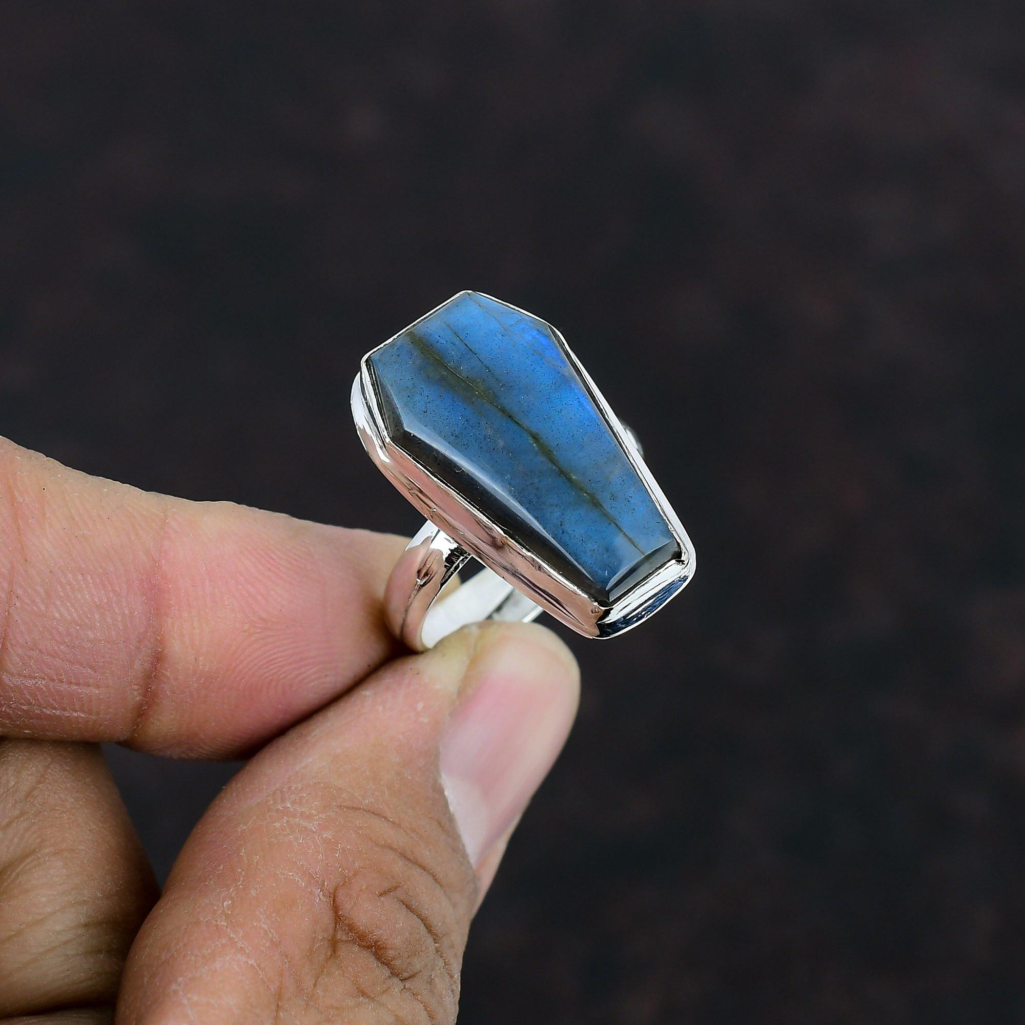 Labradorite Ring Gemstone Ring Antique Jewelry Handmade Ring 925 Sterling Silver Ring Adjustable Ring Real Labradorite Jewelry Gifts For Her