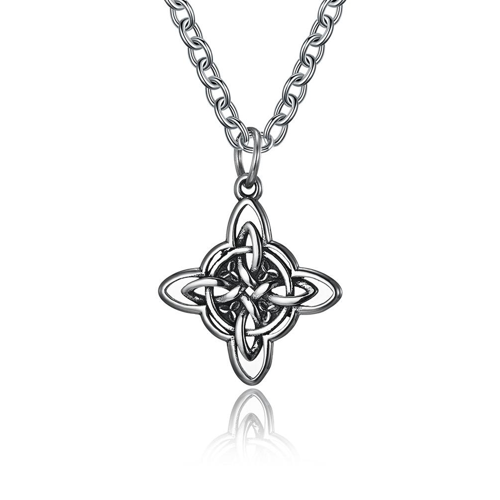 Stainless Steel Vintage Celtic Knot Necklace with Recycled Titanium Steel Pendant