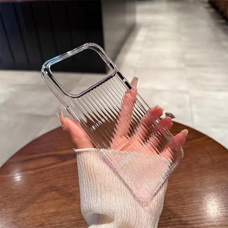 17 Pro Max Luxuriöse Transparente Hülle mit Wellenmuster Ultradünn für iPhone 17 Air 16 15 14 13 12 Pro Max Plus Stoßfest Weiche Hülle