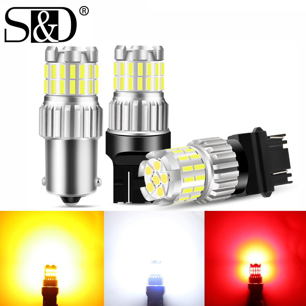 1Pcs P21W LED 1156 BA15S Led Bulb BAU15S PY21W 1157 BAY15D P21/5W Led Light 30SMD 4014 T20 7443 W21/5W T25 3157 P27/7W Car Turn Signal Lamp 1400LM
