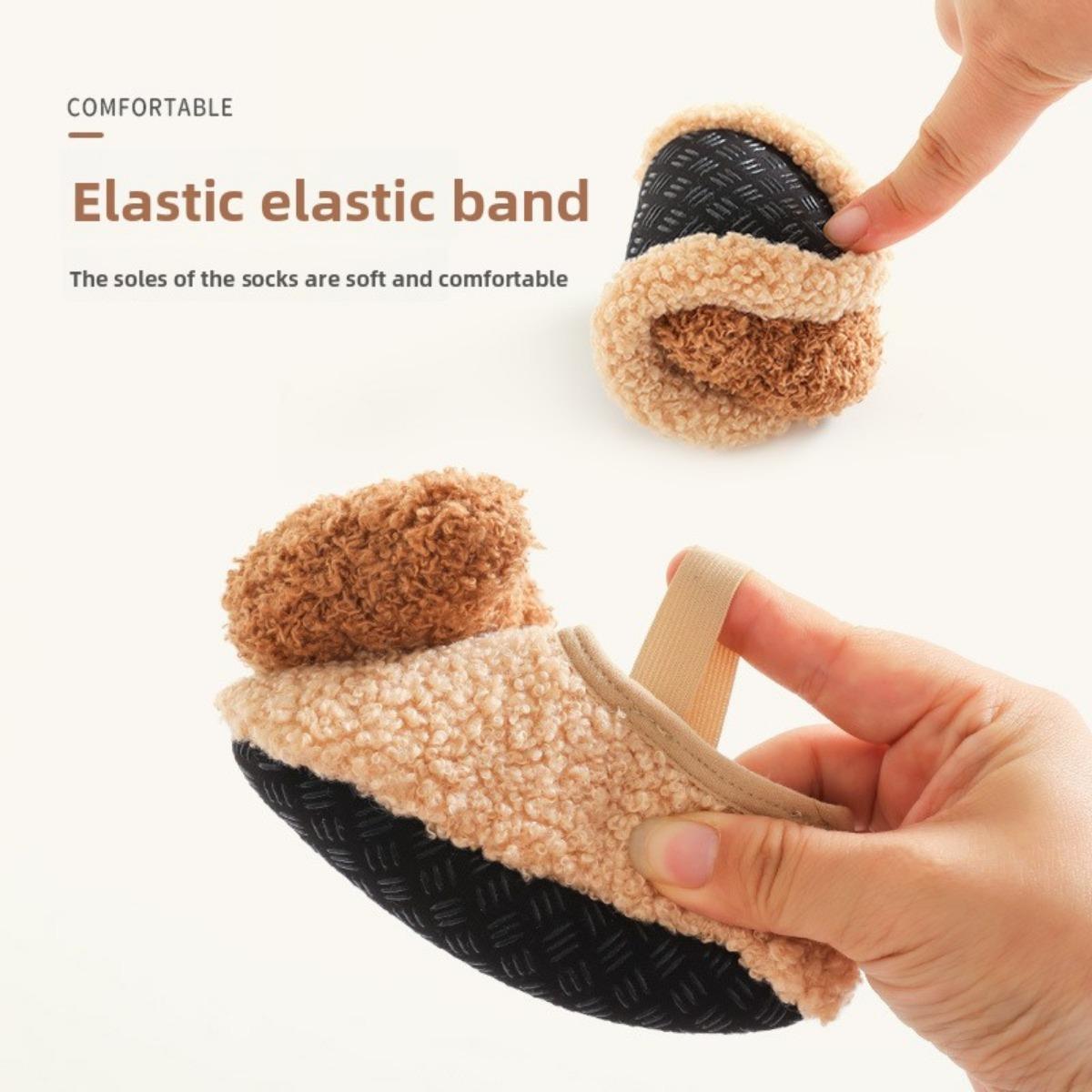 Floor Socks, Baby Shoes, Autumn and Winter Children's Men's Plush, Thick Anti Slip Soft Sole, Learning To Walk, Home Pure Cotton, Newborn
