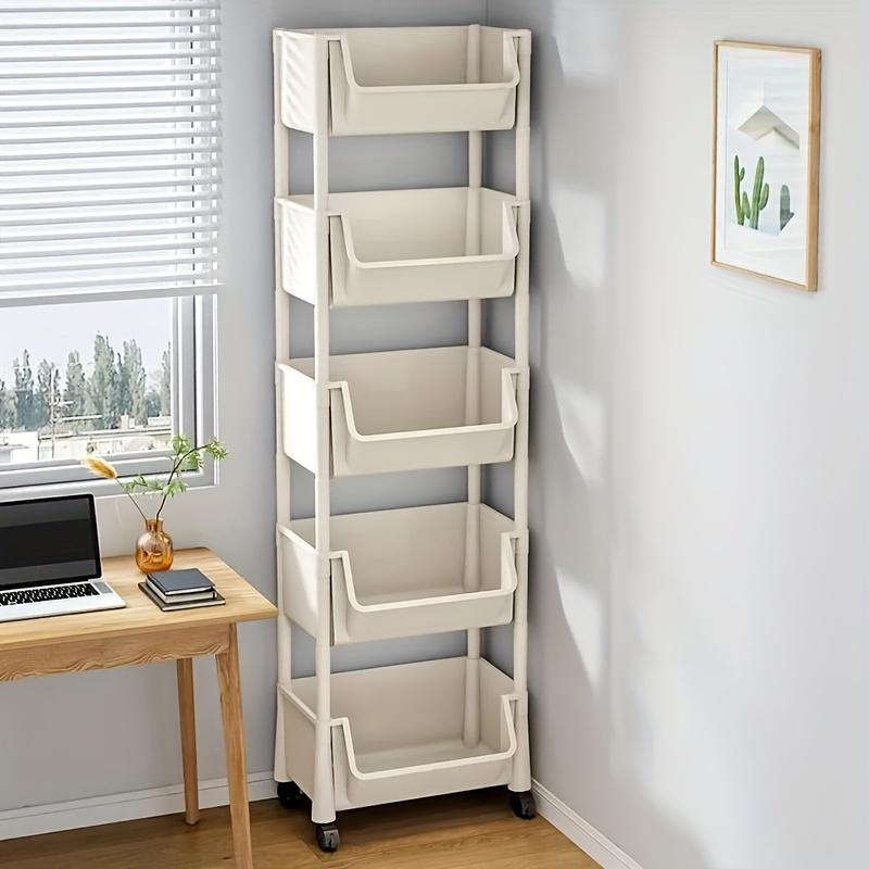 Multi-Tier Spa Storage Cart Organizer, Plastic Rolling Utility Rack with Wheels for Living Room, Bedroom, Dorm