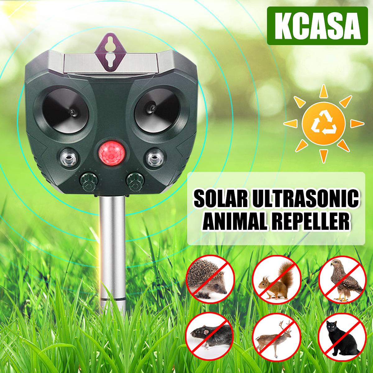 Ultrasonic Rodent Repellent Outdoor Solar Animal Repellent Infrared Induction Flash Bird Repellent