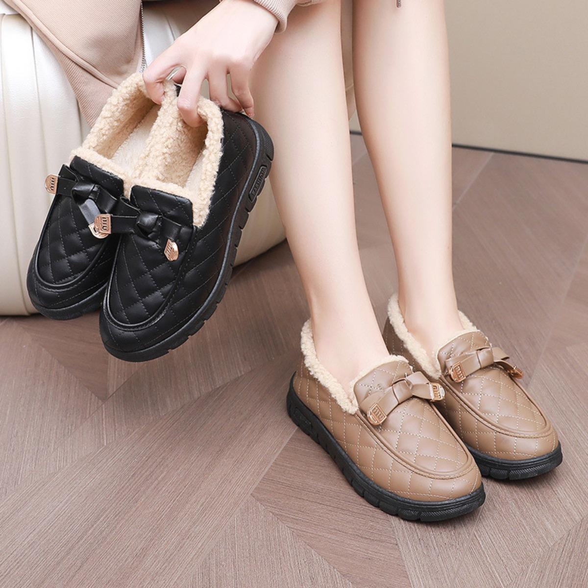 Winter New Thick Soled, Anti Cold and Waterproof Women's Cotton Shoes, Comfortable and Casual, with Thick Velvet and Warm Shoes for Children