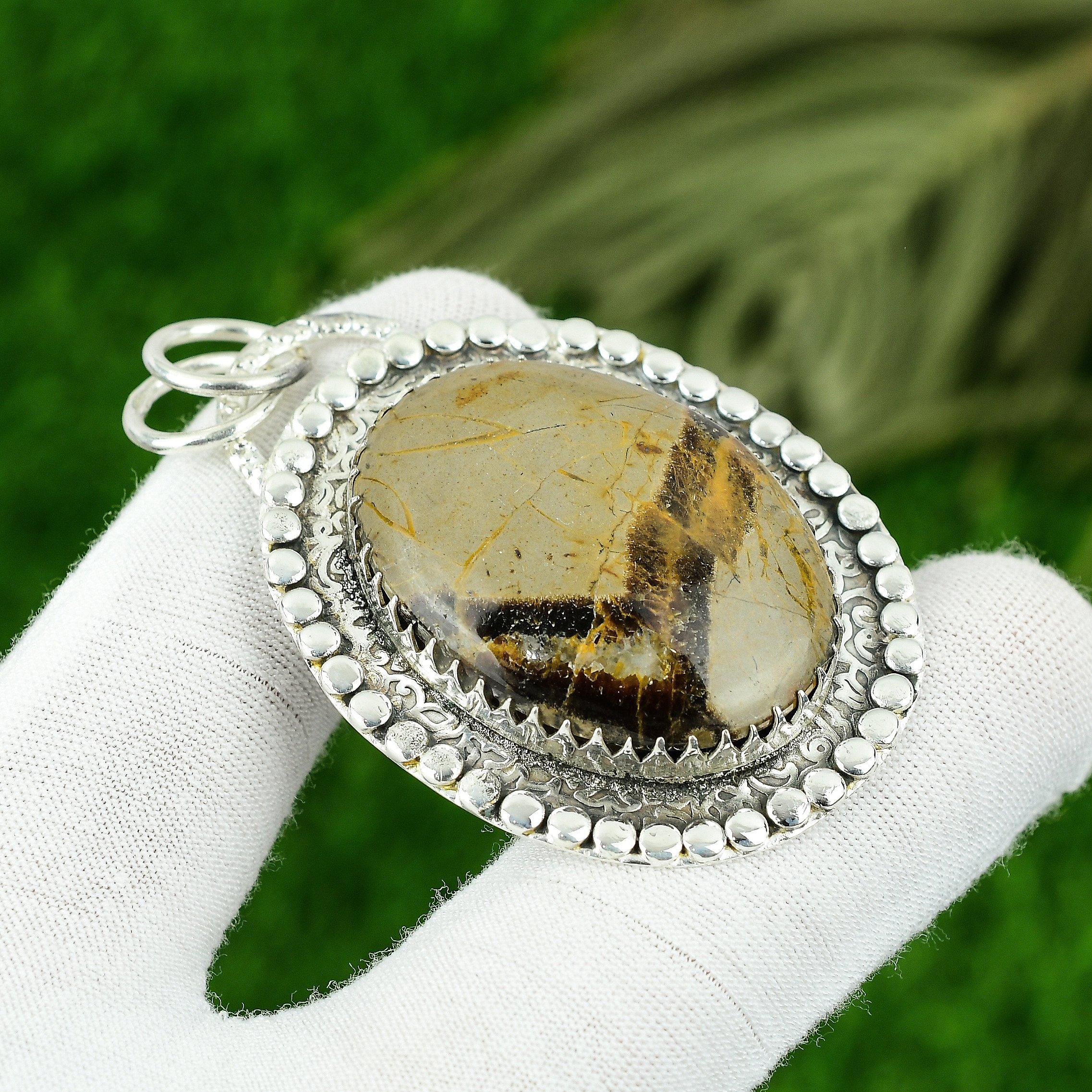 Gift For Women Jewelry Pendant 925 Sterling Silver Natural Septerian Gemstone