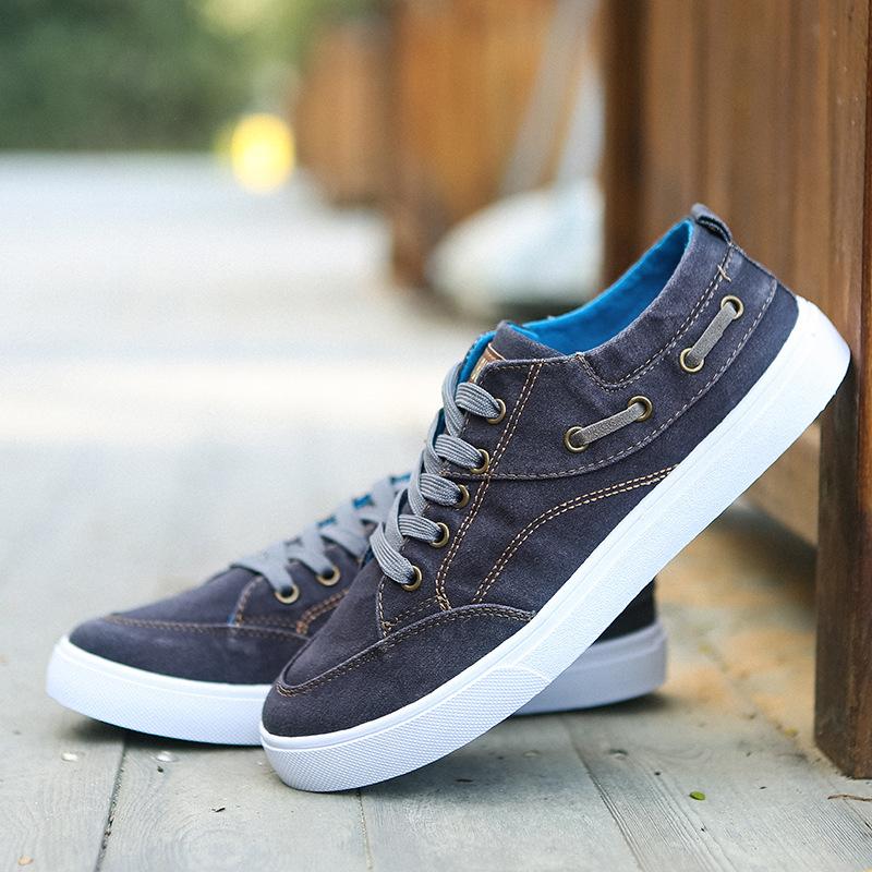 Men's Shoes Tide Shoes Men's Canvas Shoes, Korean Washed Denim Shoes Fashion Casual Board Shoes