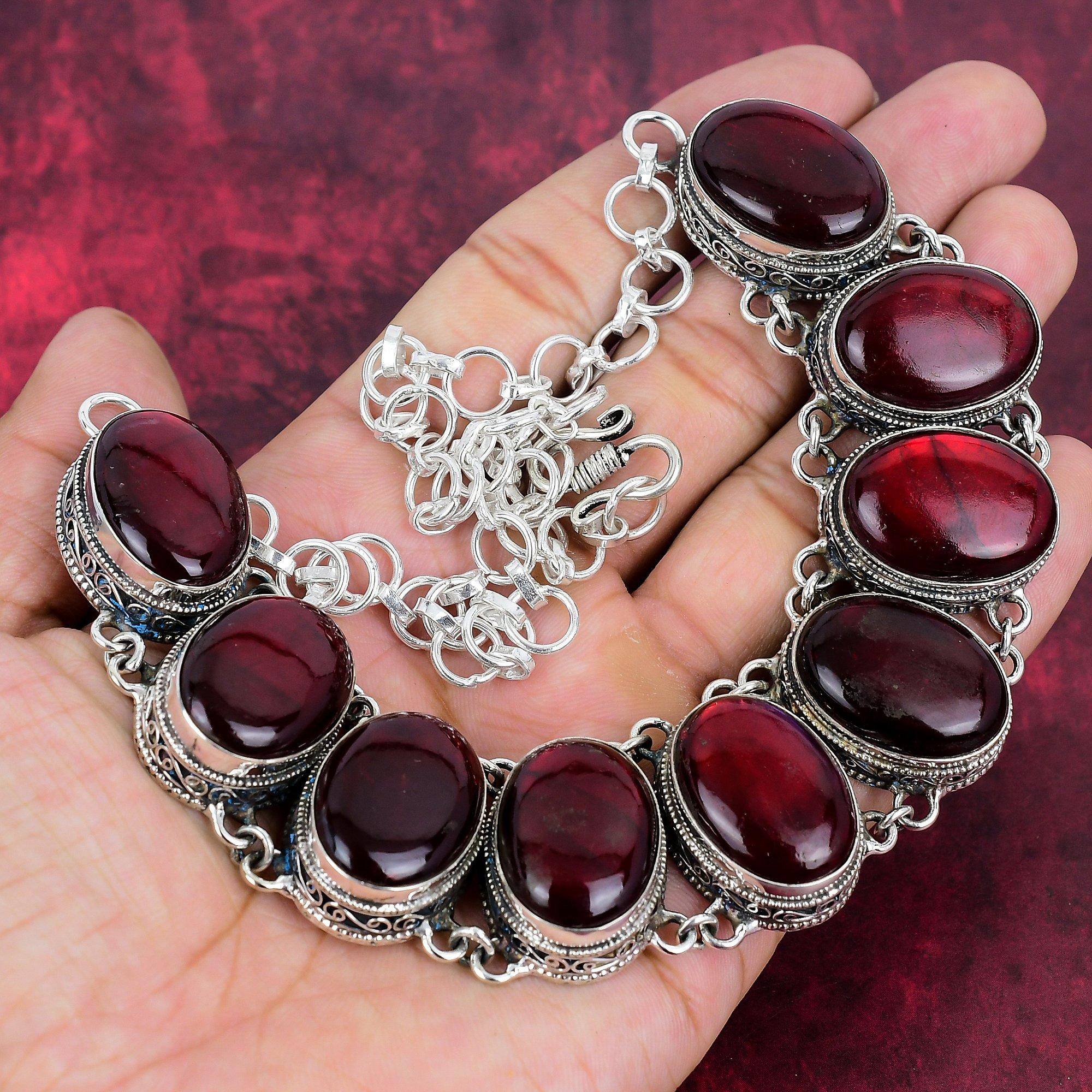 Red Flash Labradorite Necklace, 925 Solid Sterling Silver Jewelry, Gemstone Jewelry Adjustable Chain Necklace, Handmade Wedding Gift Jewelry