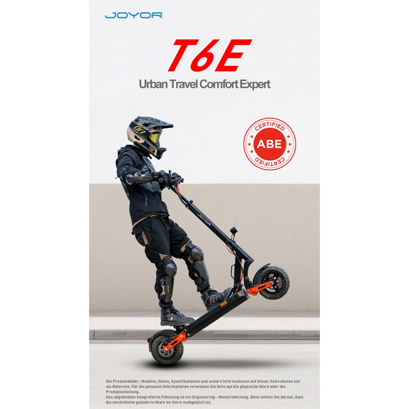 JOYOR T6E With ABE Certificate Electric Scooter For Adult 48V18Ah Battery 500W Motor 10 Inch Inflated Off-Road Tires Outdoor Riding E-Scooter