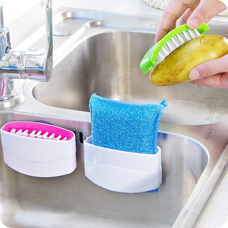 Creative Knife Brush with Suction Cup Kitchen Knife and Fork Chopstick Cleaning Brush Fruit and Vegetable Cleaning Brush Kitchen Cleaning Brush