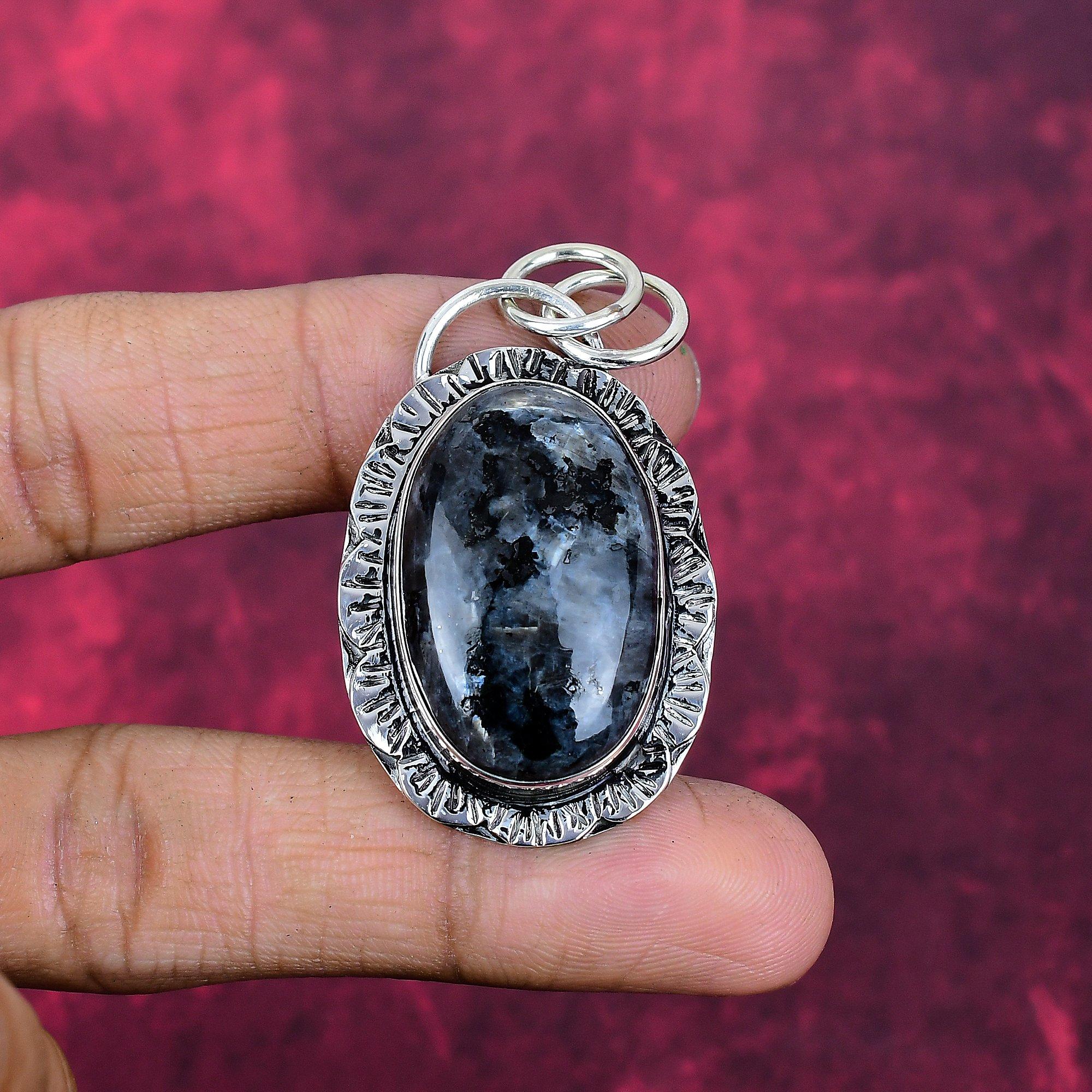 Larvikite Jewelry, 925 Solid Sterling Silver Pendant Handmade Gemstone Jewelry, Gifts For Wife Brand New Pendant