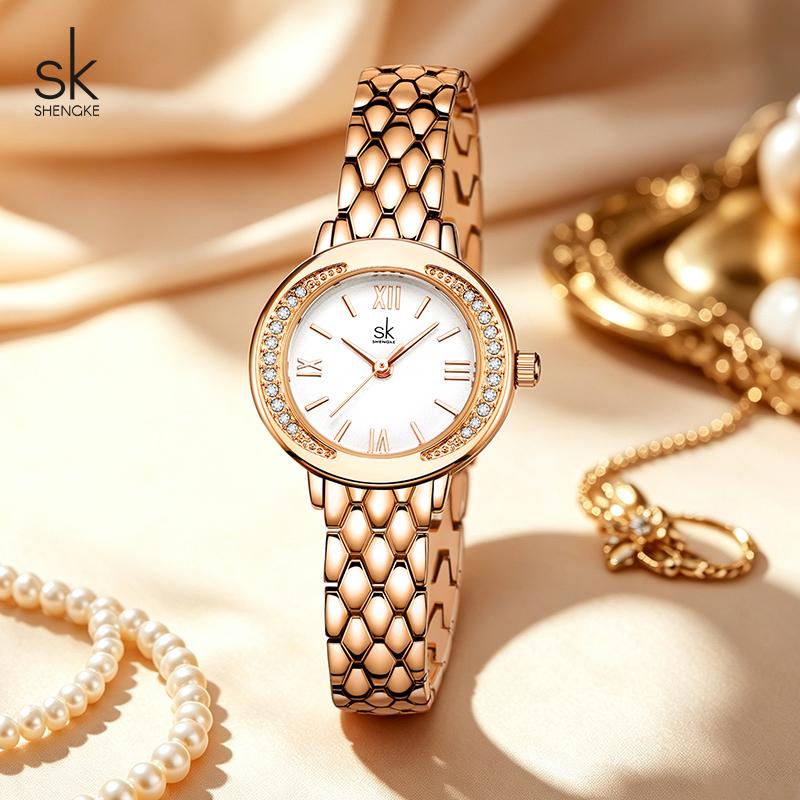 Shengke New Design Women's Quartz Watches Top Brand Ladies Wristwatches Original Female Best Elegant Gifts Clock