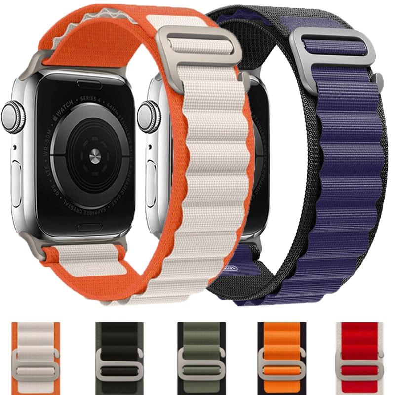 For Apple Watch Band Alpine Loop Strap Ultra2 49mm 44mm 40mm 45mm 41mm 42mm 38mm Nylon Bracelet iWatch 9 7 6 5 4 Se 8 Band