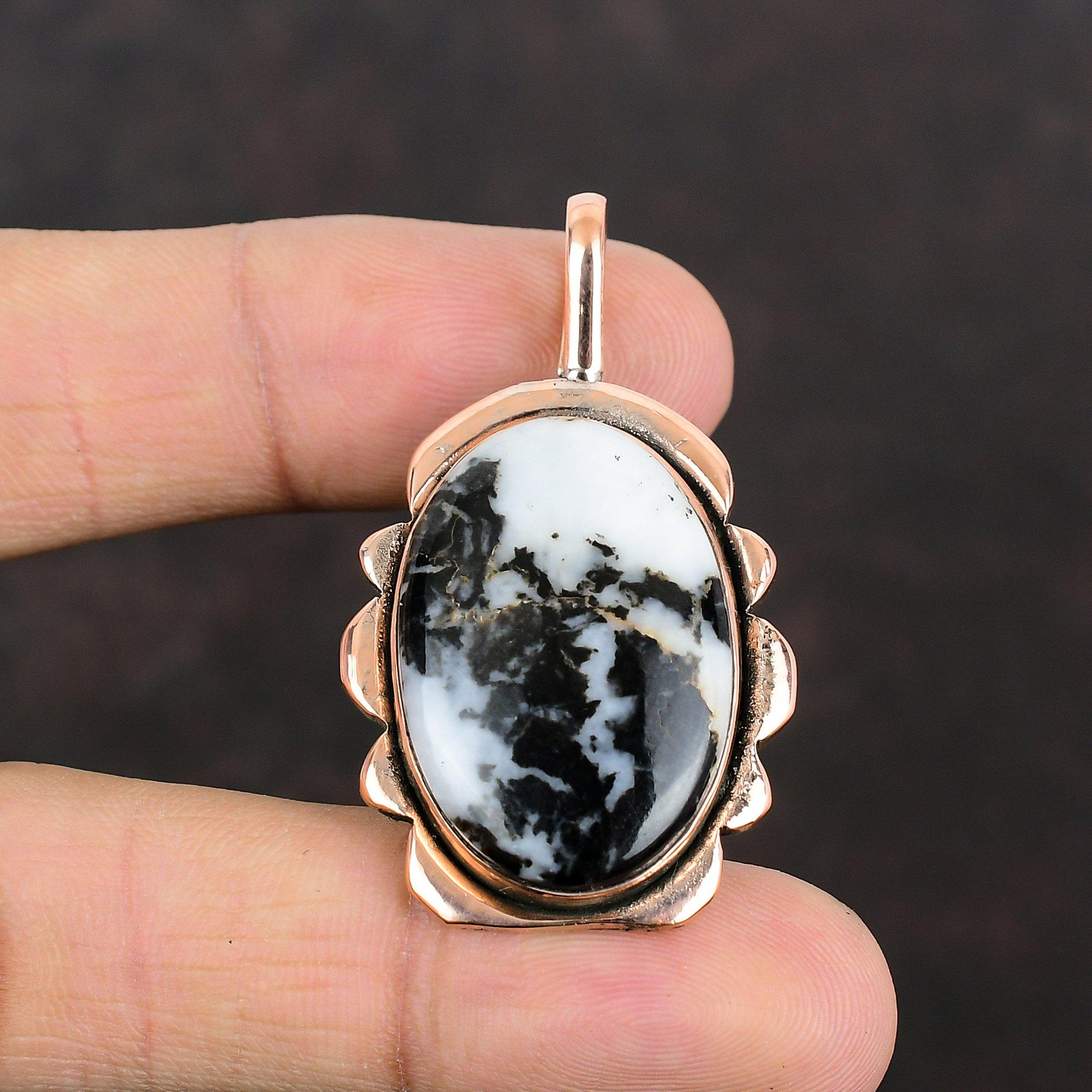 White Buffalo Turquoise Pendant Copper Pendant Handmade Jewelry Real Gemstone Pendant Brand New Pendant Dainty Copper Jewelry Gifts For Him
