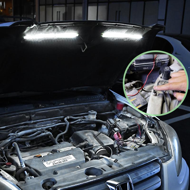 SEAMETAL Car Under Hood LED Light Bar Engine Work Inspection Repair Automatic Lighting Kit Waterproof Universal White Light Bars