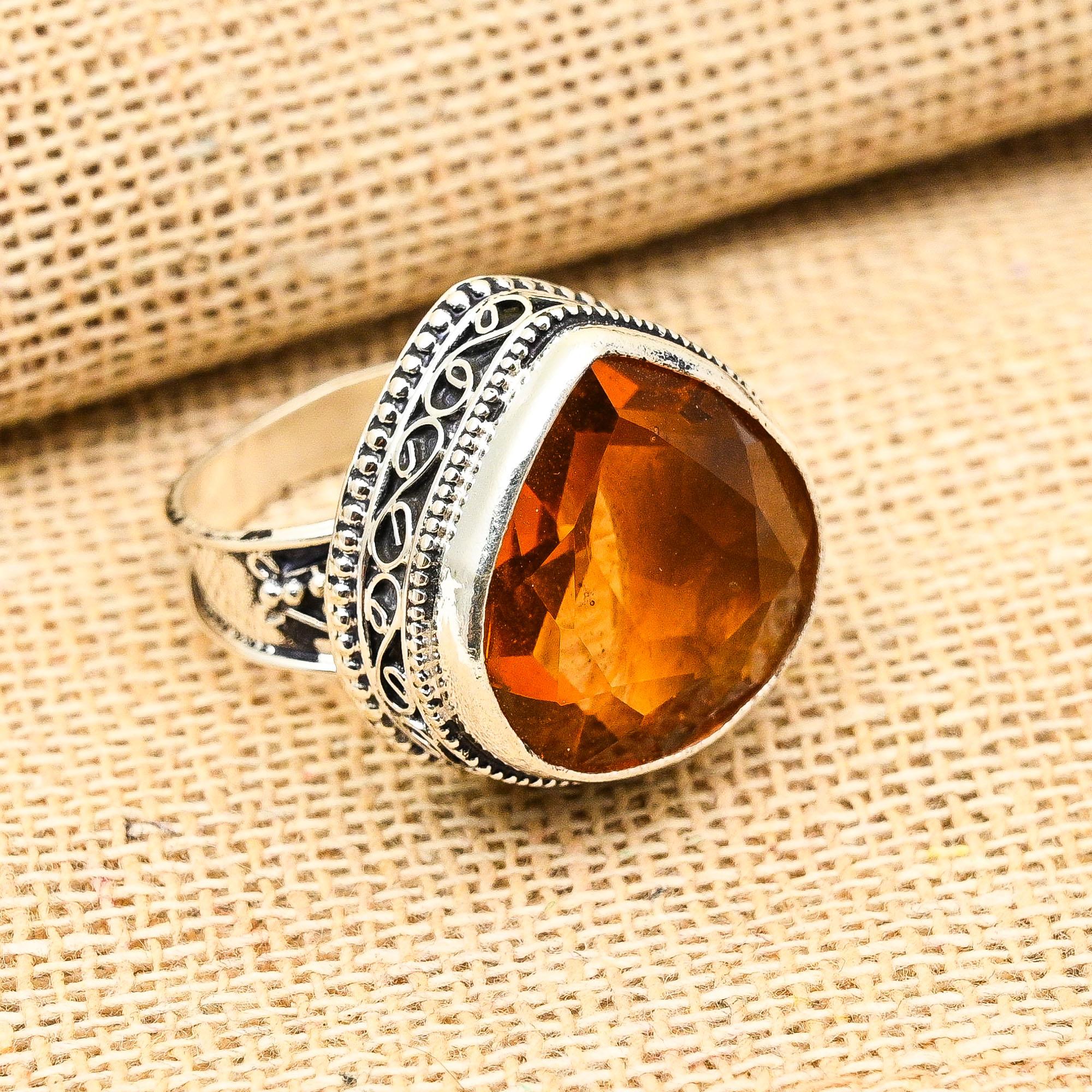 Morganite Gemstone Handmade Solid 925 Sterling Silver Ring Jewelry For Memorial Day