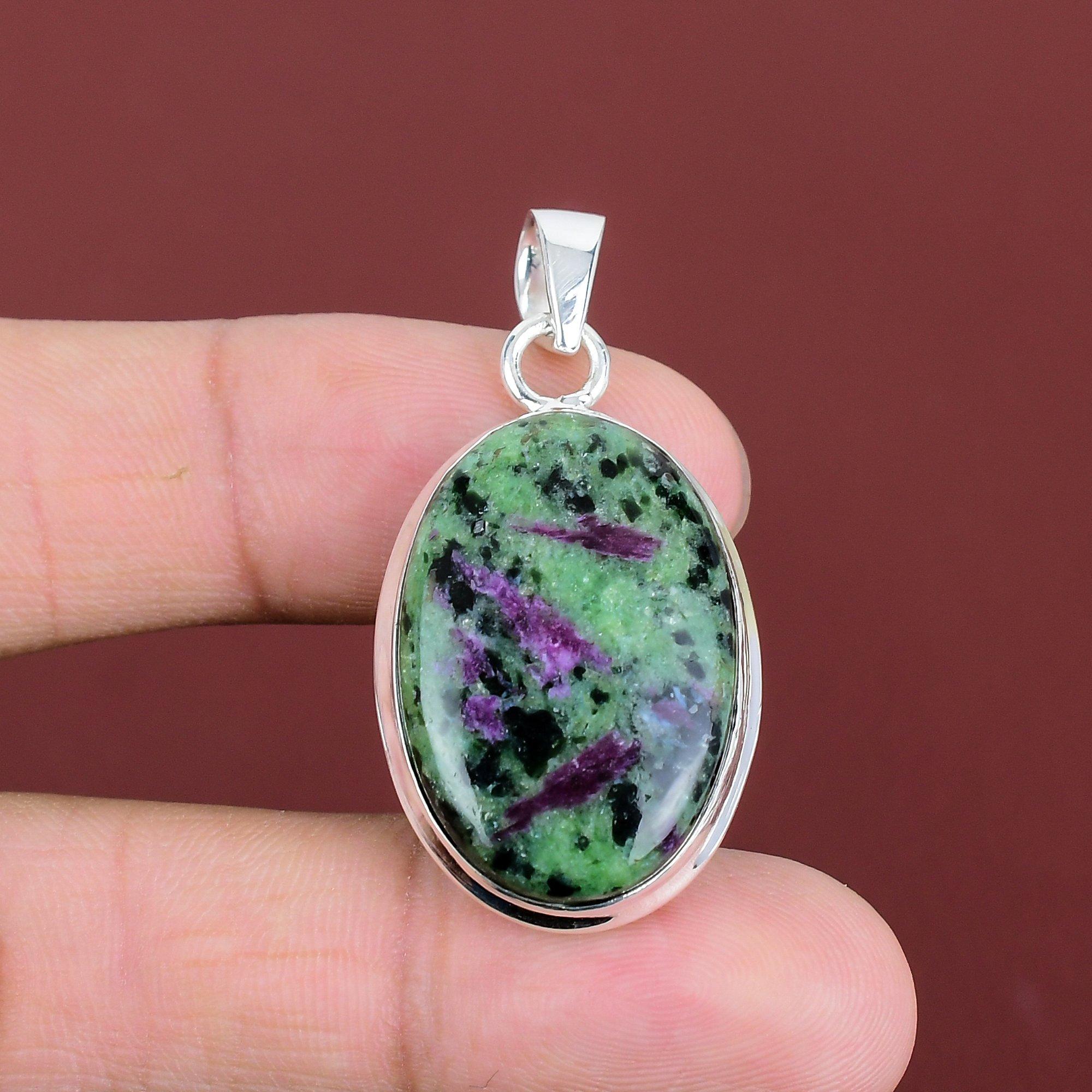 Ruby Zoisite Pendant 925 Sterling Silver Pendant Handmade Jewelry Real Gemstone Pendant Amazing Jewelry Gifts For Her Healing Stone Pendant
