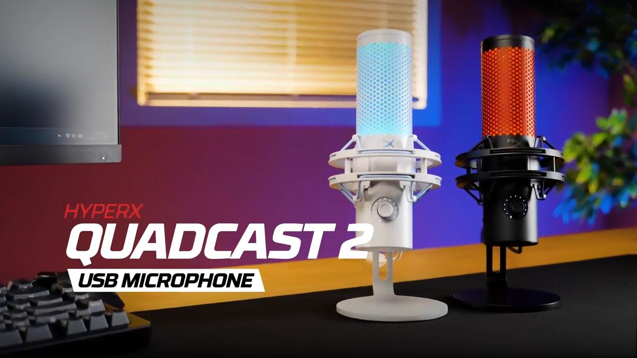 HYPERX QuadCast 2 USB Microphone for Gaming,Streaming and Podcasting,with On-Board Controls,LED Lighting,Removable Shock Mount,PC,Mac,PS5,PS4,USB-C