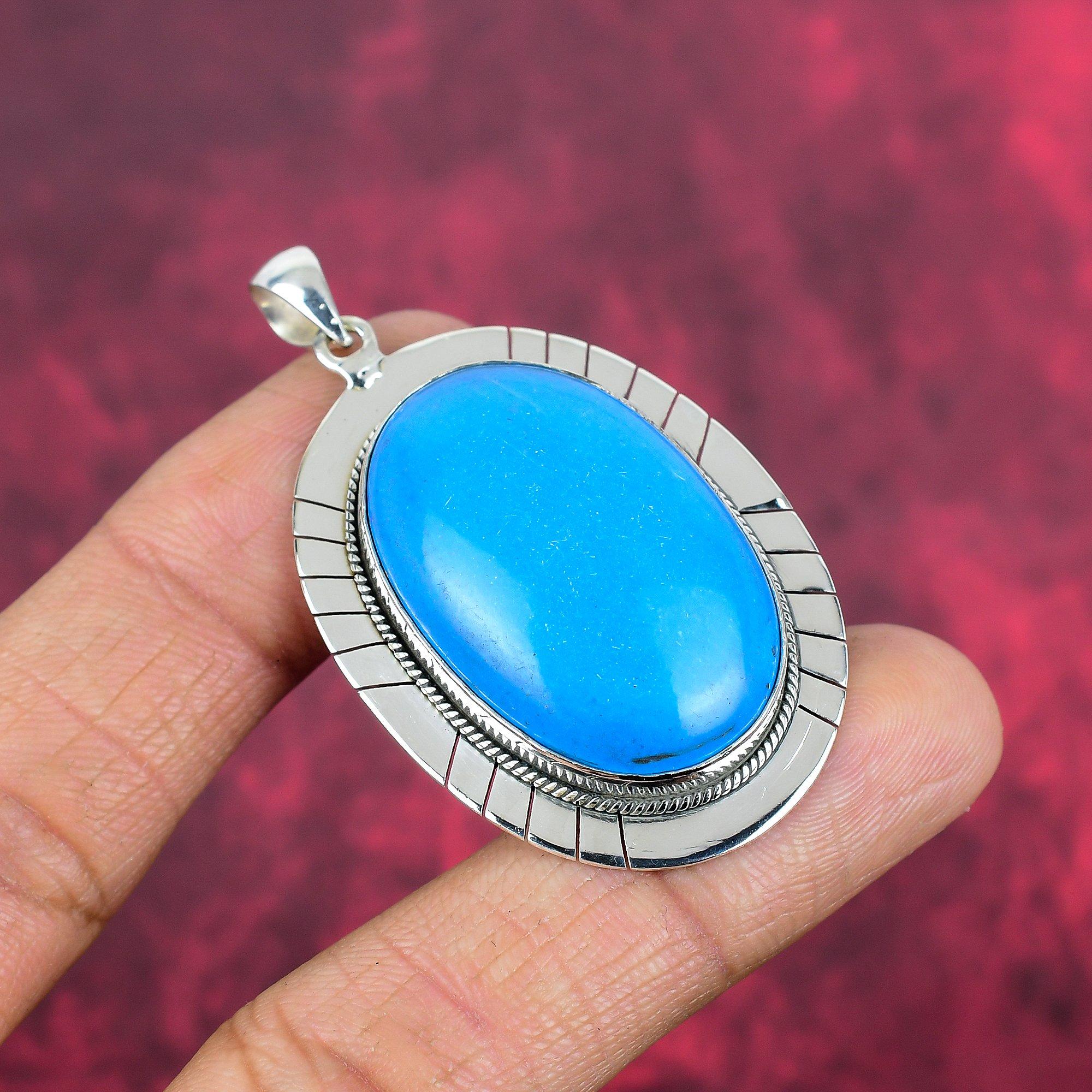 Pendentif Turquoise La Belle au bois dormant, bijoux en argent sterling massif 925, pendentif fait main, pour Thanksgiving