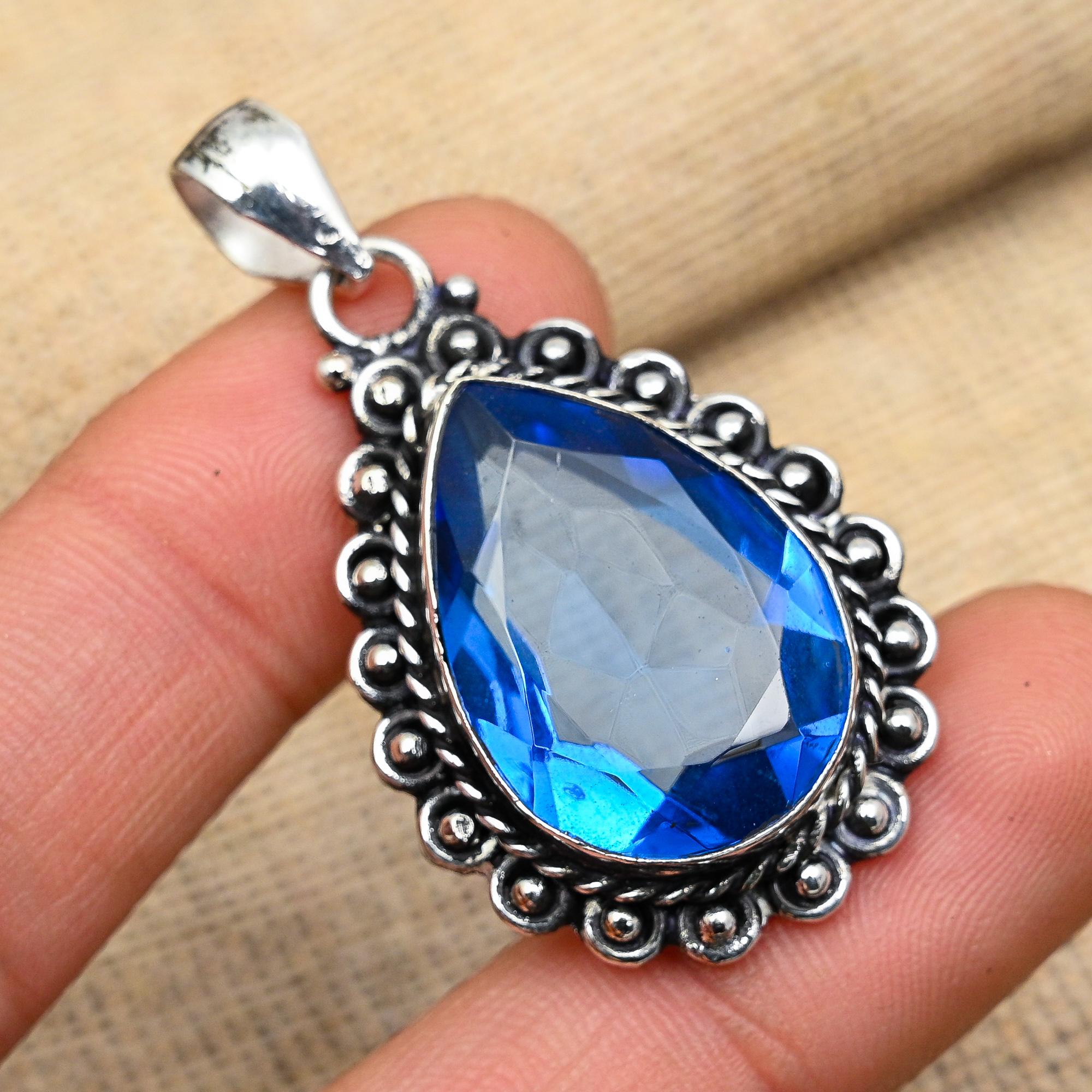 Tanzanite Gemstone 925 Sterling Silver Jewelry Handmade Pendant For Wedding Gift