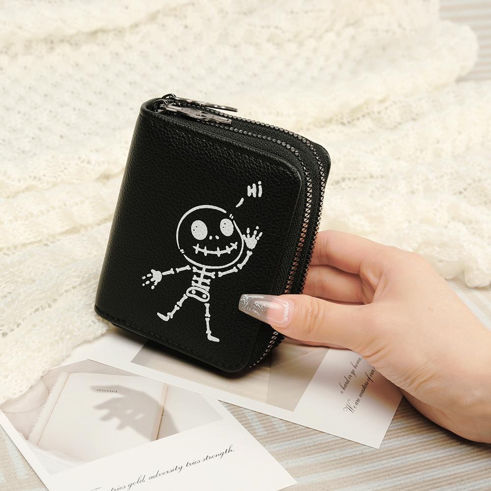 Kartenhalter-Geldbörse für Studentinnen PU-Kartenetui Niedliche Münzbörse Diebstahlsicher High-End Halloween-Tasche Leichter Luxus Nische