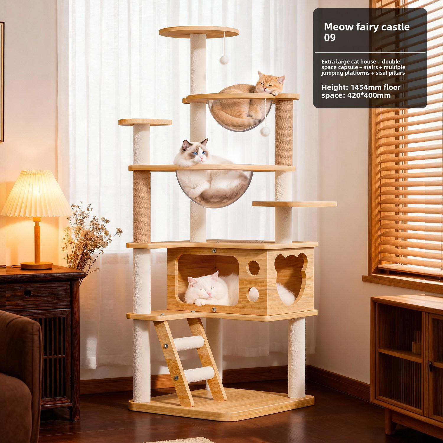 Cat climbing frame, cat house, cat tree, multi-level luxury climbing pillar cat villa
