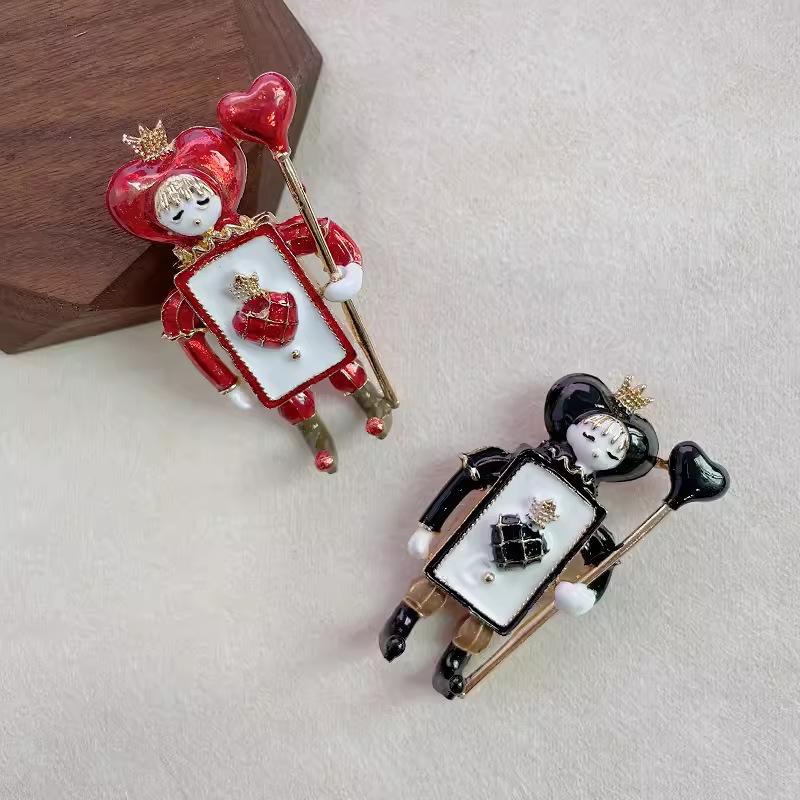 Broche de poker de dessin animé, badge de personnage mignon, épingles à revers, cadeaux pour femmes