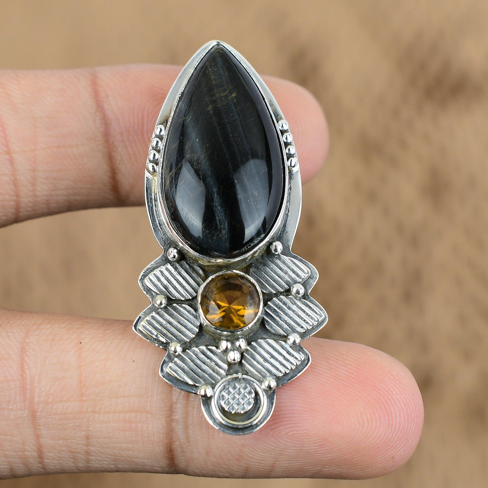 Natural Pietersite Gemstone Pendant 925 Sterling Silver Indian Jewelry For Women