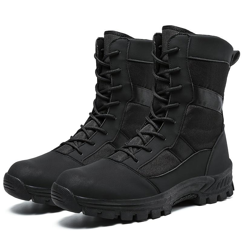 Men's and Women's High Top Lace Up Sports Style Boots, Durable PU Top, Breathable Fabric Lining, Round Toe Military Training and Hiking Boots
