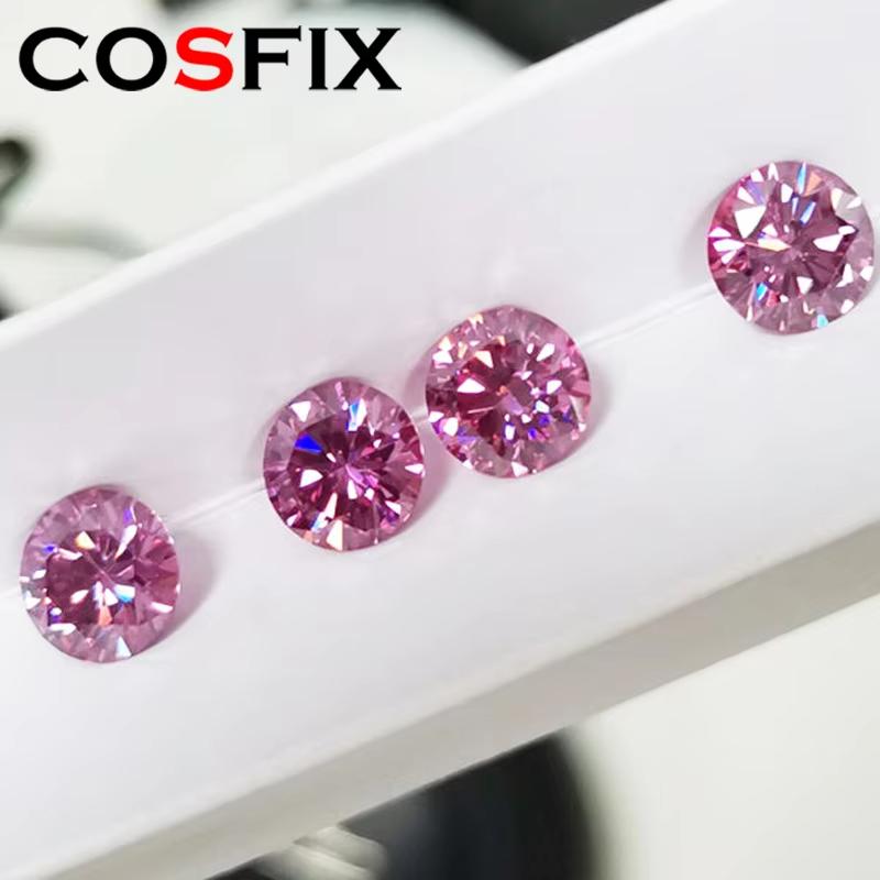 [USA Standard ] Top Belgium Cut Moissanite Stone Pink 0.1ct-5ct Gemstones Lab Grown Diamond Moissanite Loose Stone With GRA