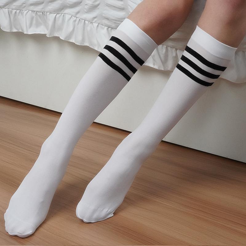 Student Socks Striped Knee High Sweet College Style Calf Socks Soft Skin-friendly JK Lolita Girls Stockings