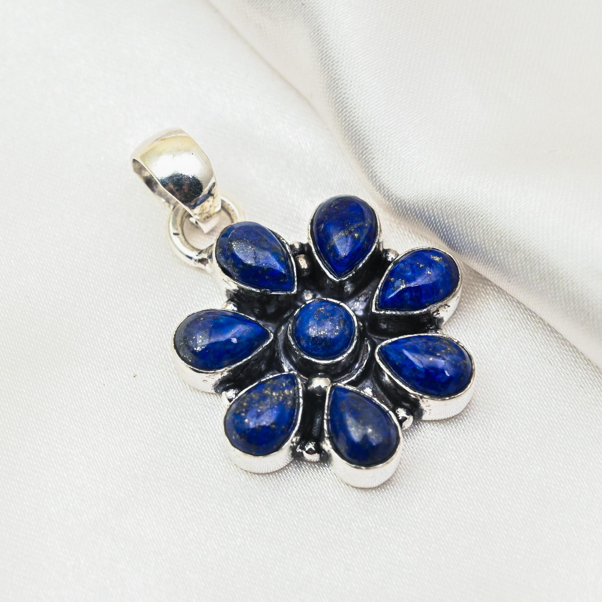 Lapis Lazuli Pendant Handmade Gemstone Jewelry, 925 Solid Sterling Silver Pendant ,Unique Design Jewelry Pendant