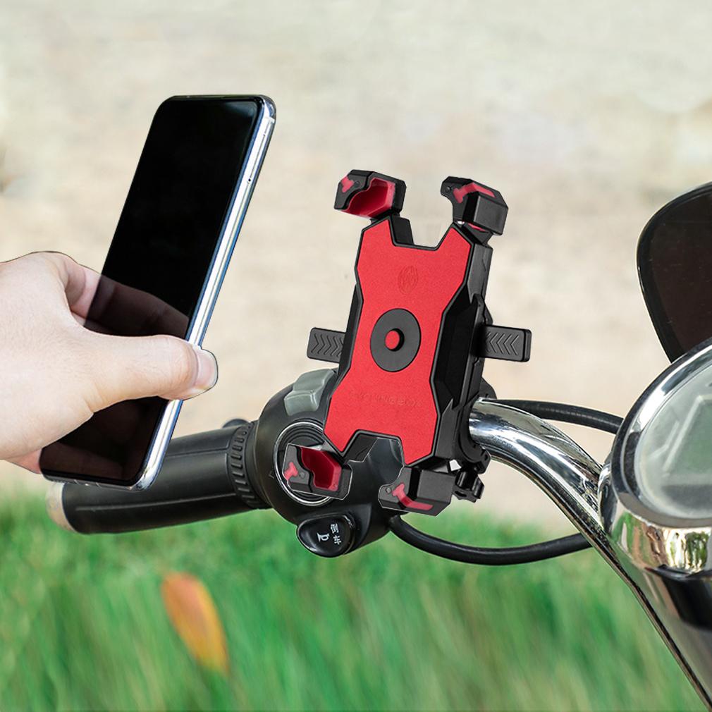 Universal Bike Phone Holder 360° Bicycle Phone Holder for 4.8-6.8 Inch Motorcycle Mobile Cellphone Handlebar Clip Stand Shockproof GPS Mount Bracket