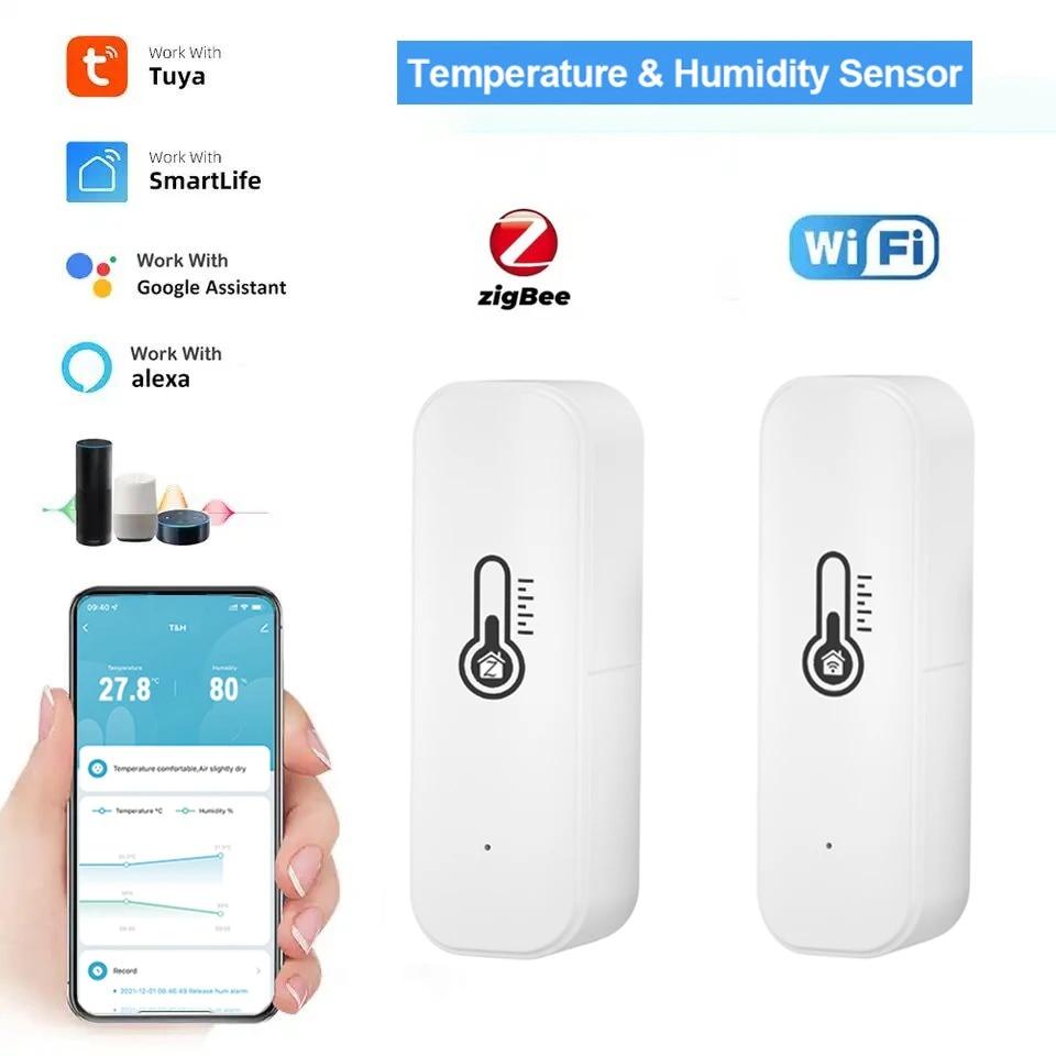 1шт WiFi/ZigBee датчик температуры и влажности, домашний термометр, совместимый с Smart Life Assistant многофункциональный гигрометр