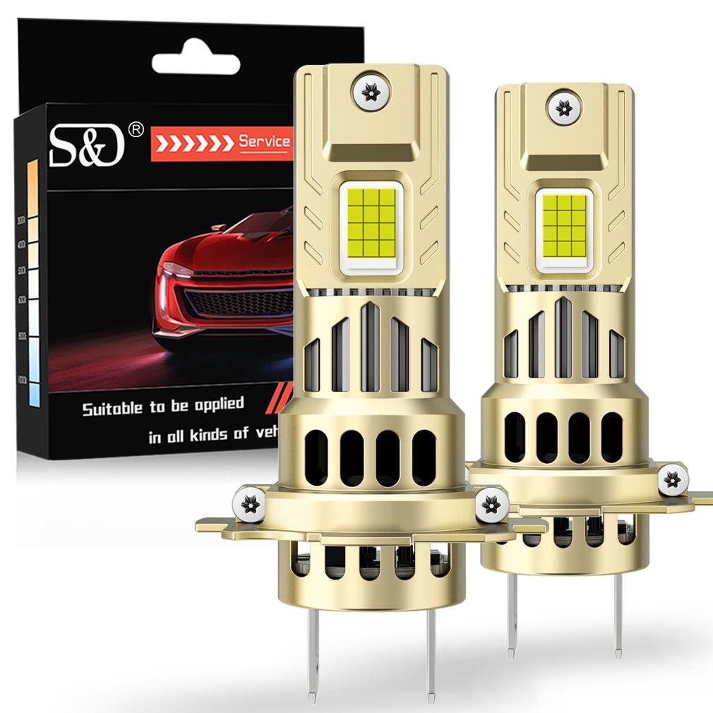 2Pcs 32000LM H7 LED Headlight Bulbs 60W Powerful Led H7 Turbo With Fan Head Lamp 24Core CSP 1:1 Mini Car Lights 12V 6000K White
