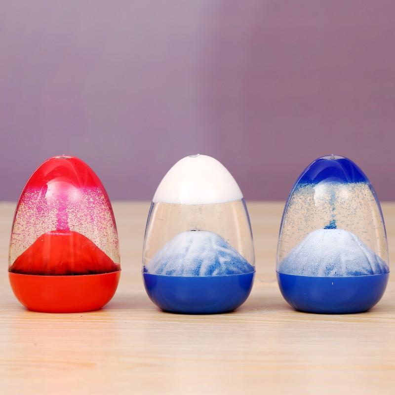 Eggshell Volcano Egg Eruption Floating Sand Volcano Eruption Ornaments Acrylic Crystal Liquid Hourglass Special Timing Ornaments