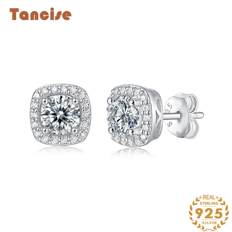Tancise-pendientes de plata de ley 925 con circonita moissanita, aretes colgantes para mujer, regalos de fiesta de boda